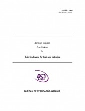 JS 155 1988 - Jamaican Standard Specification for Deionized Water for Lead Acid Batteries