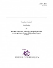 JS 330 2016 - Jamaican Standard Specification for Inverters, Converters, Controllers and Interconnection System Equipment for use with Distributed Energy Resources