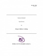 JS 238 1994 - Jamaican Standard Specification for Sizing of Children's Clothing